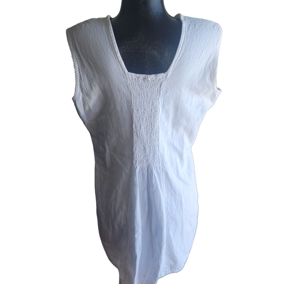 White Sleeveless Beach Cover Up M - Picture 6 of 6